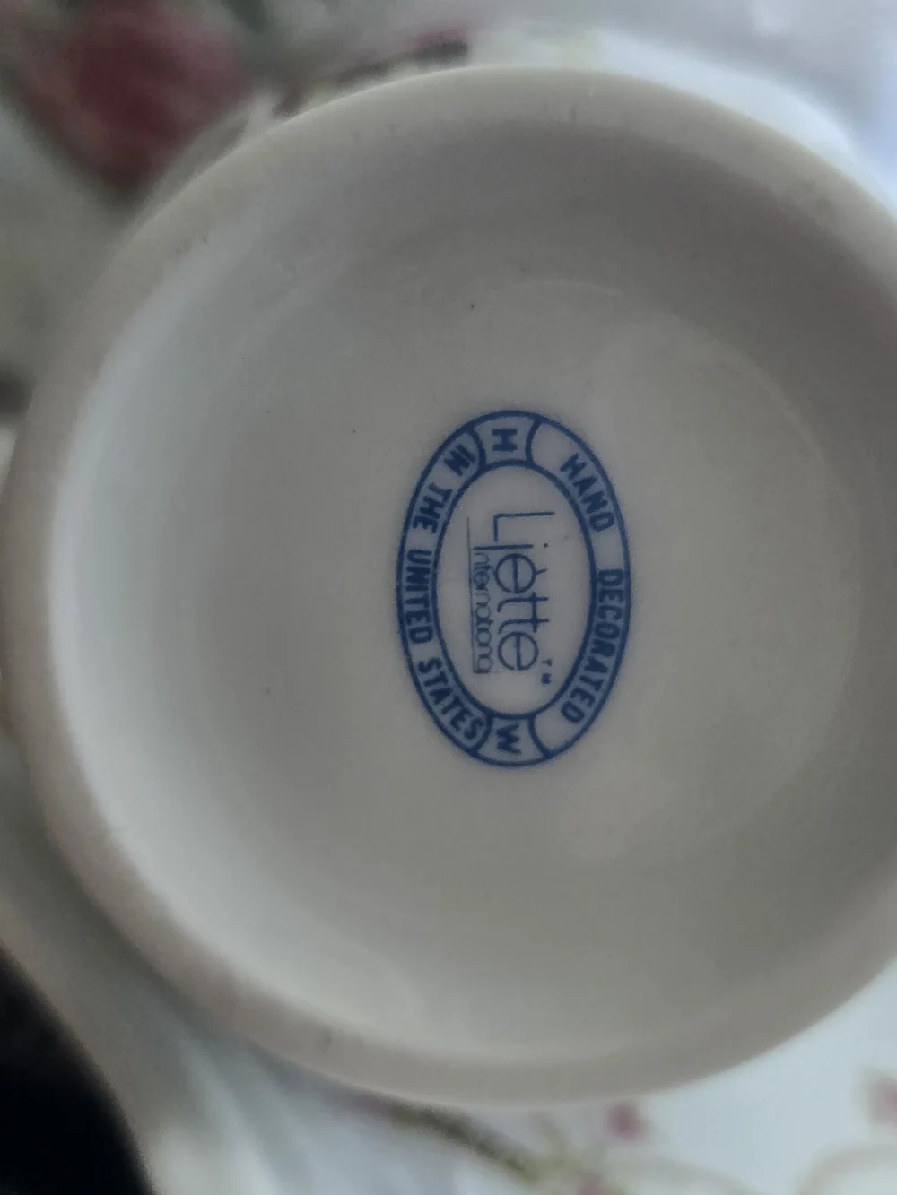 LISETTE White Porcelain Creamer with Pink Rose Motif